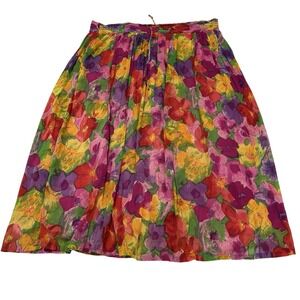 Pebble Court‎ Skirt Bright Colorful Pull On Womens L Tropical Vacation Resort